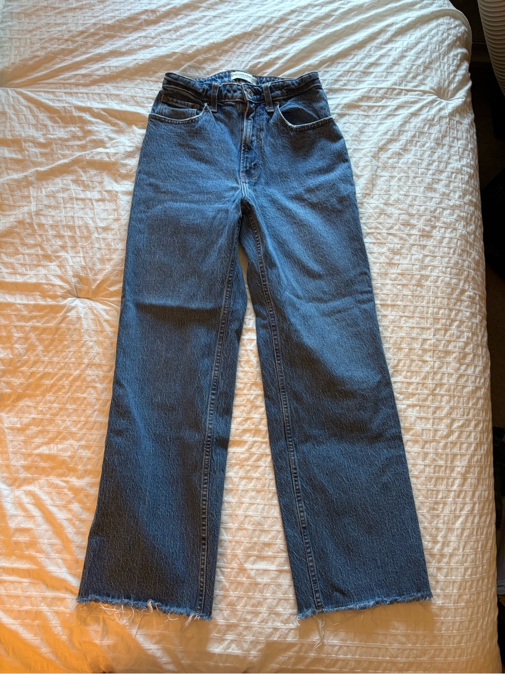 Abercrombie & Fitch Dark Blue High-Waist Wide Leg Jeans
